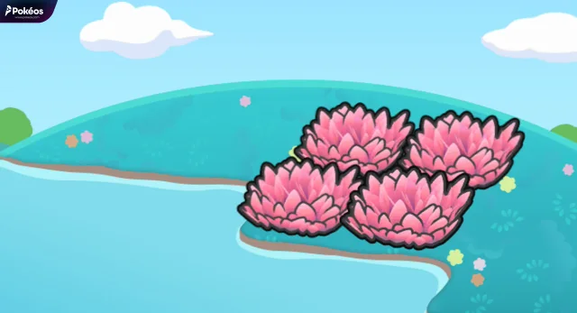 Hydrated pink tall grass