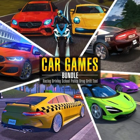 Car Games Bundle - Racing Driving School Police Drag Drift Taxi cover art