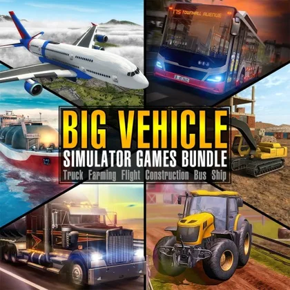 Big Vehicle Simulator Games Bundle - Truck Farming Flight Construction Bus Ship cover art