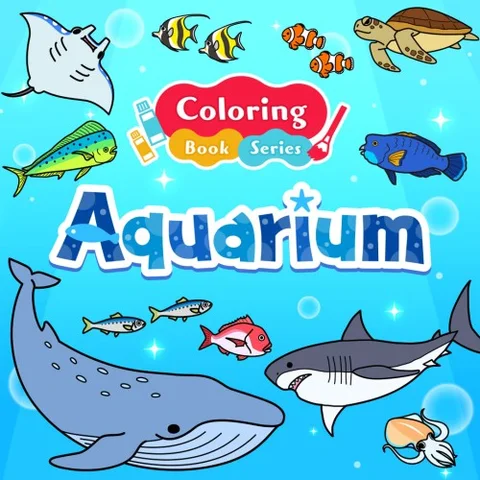 Coloring book series Aquarium cover art