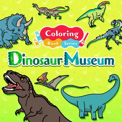 Coloring book series Dinosaur Museum cover art