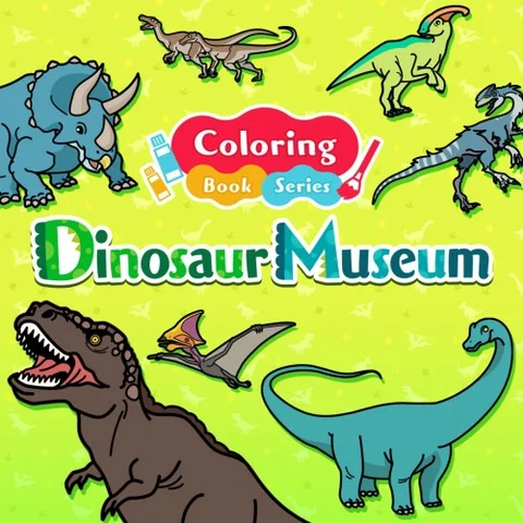 Coloring book series Dinosaur Museum cover art