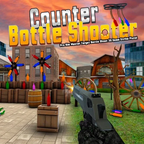 Counter Bottle Shooter-Pro Aim Master Target Bottle Shoot 3D Game Strike Pistol cover art