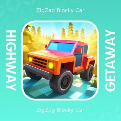 Highway Getaway: ZigZag Blocky Car cover art