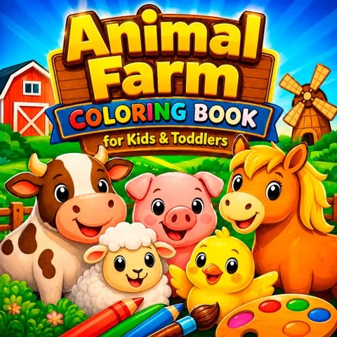 Animal Farm Coloring Book for Kids & Toddlers cover art
