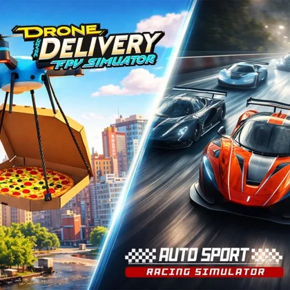 Auto Sport Racing & DRONE DELIVERY - FPV SIMULATOR cover art