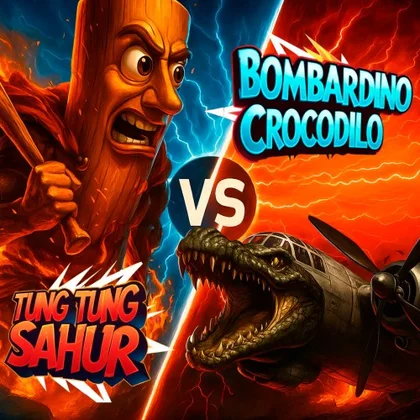 BOMBARDINO CROCODILO vs TUNG TUNG SAHUR cover art