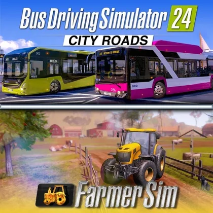Bus Driving Simulator 24 City Roads & Farmer Simulator Bundle cover art