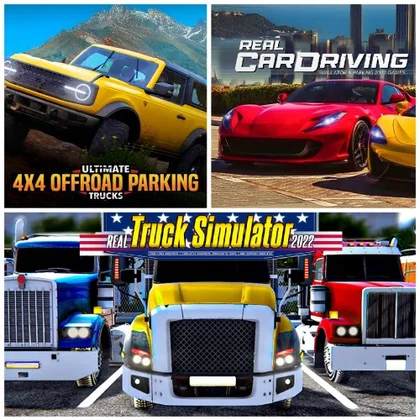Real Truck Simulator USA & Ultimate 4x4 Offroad & Real Car Driving Simulator Bundle cover art