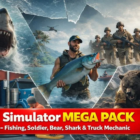 Simulator Mega Pack – Fishing, Soldier, Bear, Shark & Truck Mechanic cover art