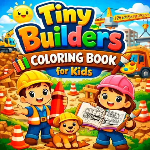 Tiny Builders Coloring Book for Kids cover art